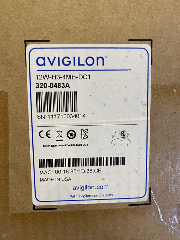 AVIGILON 12W-H3-4MH-DC1 320-0483A IMAGE SENSOR IN-CEILING HD MULTISENSOR DOME