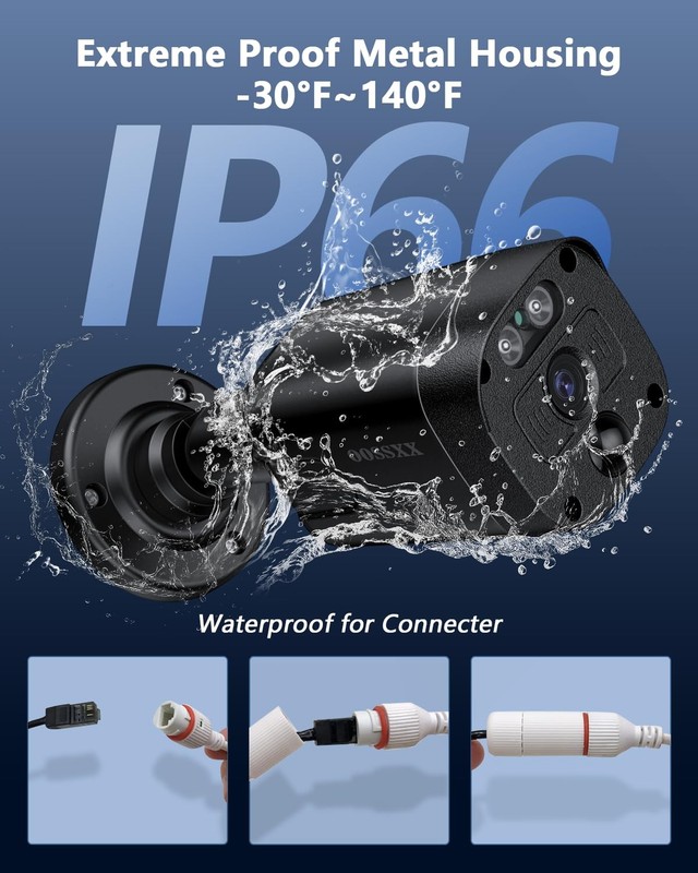 OOSSXX (2026 Updated) 4K 8MP Add-On PoE Security Camera for PoE NVR Systems, ... gallery