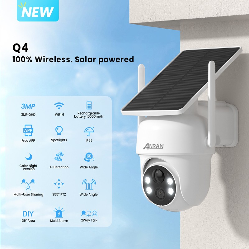 ANRAN Solar Battery Powered Wireless Security Camera System Outdoor Home Wifi IP gallery