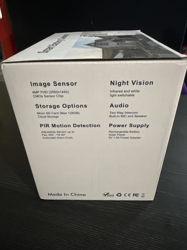 Solar Security Camera Wireless Outdoor 2K PTZ Color Night Vision 360- White gallery
