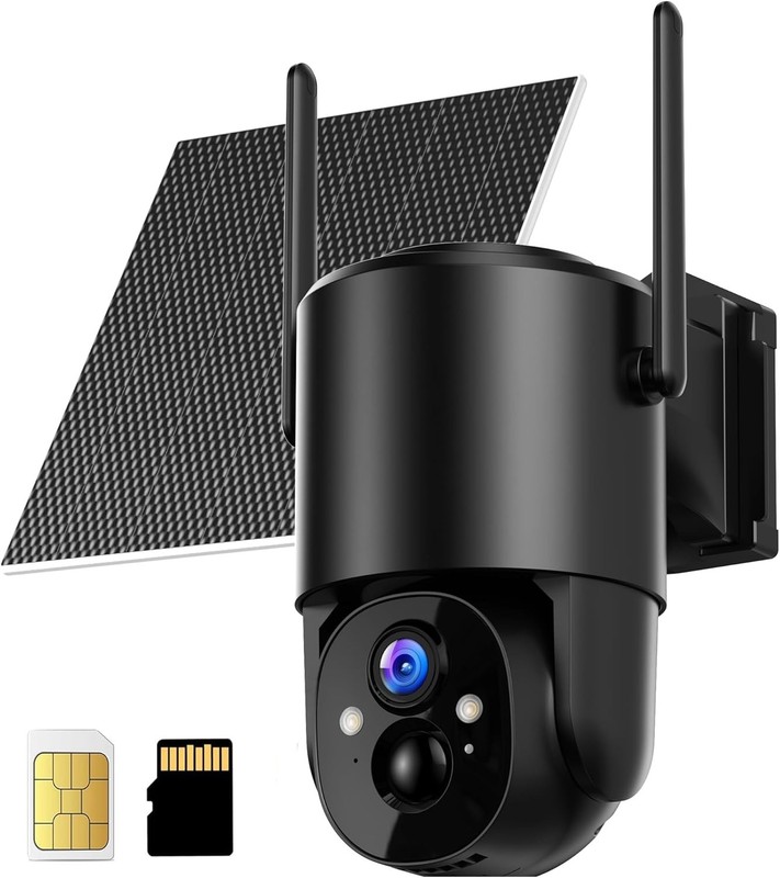 4G LTE Cellular Security Camera: No WiFi Security Camera Outdoor Solar Built-... gallery