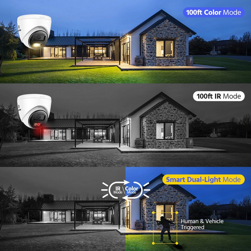 ANNKE 5MP Home PoE Security IP Camera Two Way Audio Recording Color Night Vision gallery