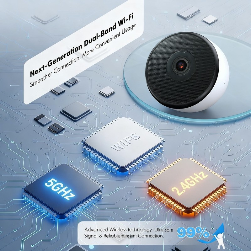 4MP Camaras De Seguridad Con Audio Wifi 5G Para Casa Interior Cuarto Niños Bebe gallery
