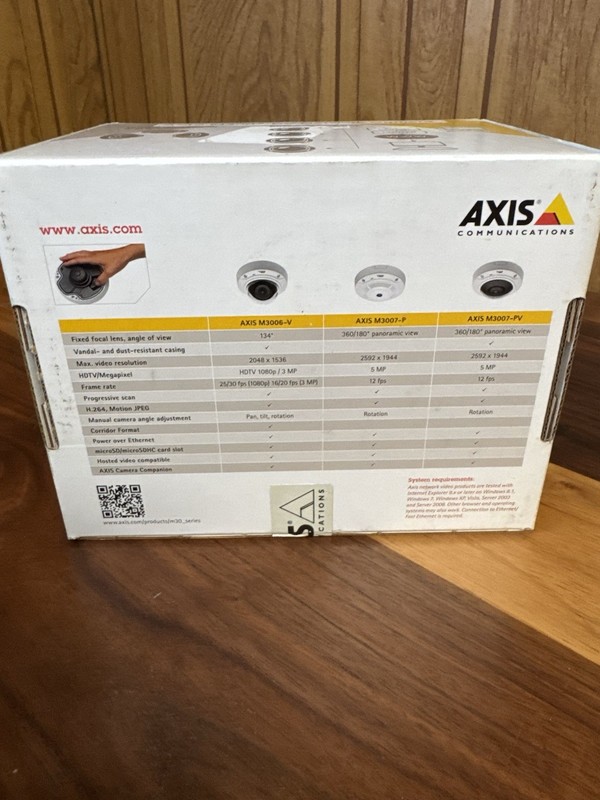 Axis M30 M3007-PV IP Network Security Camera 360/180 Panoramic View NEW gallery