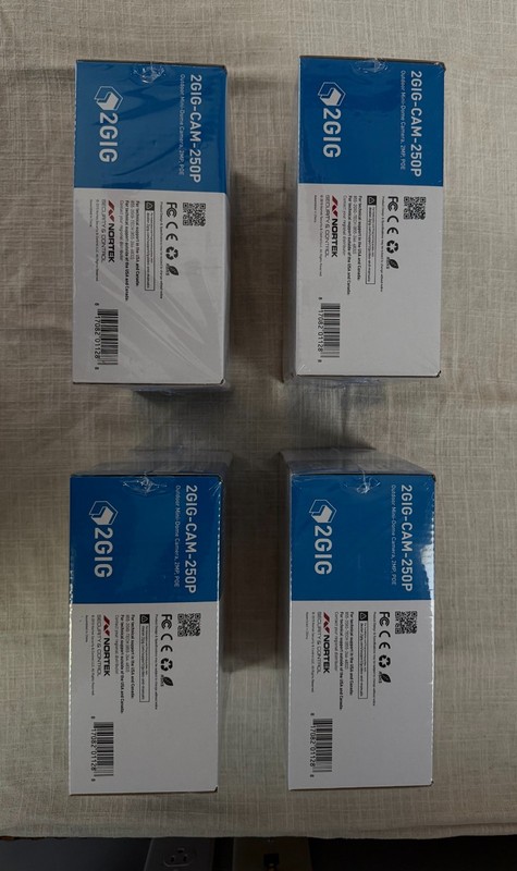 SET OF 4***2GIG Outdoor Mini-Dome Camera 2GIG-CAM-250P 2MP POE gallery