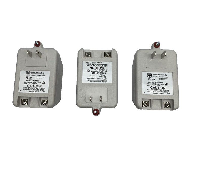Lot Of 3, MGT-1220 MG Electronics Class 2, Transformer W/LED Indicator, 12 Volt gallery