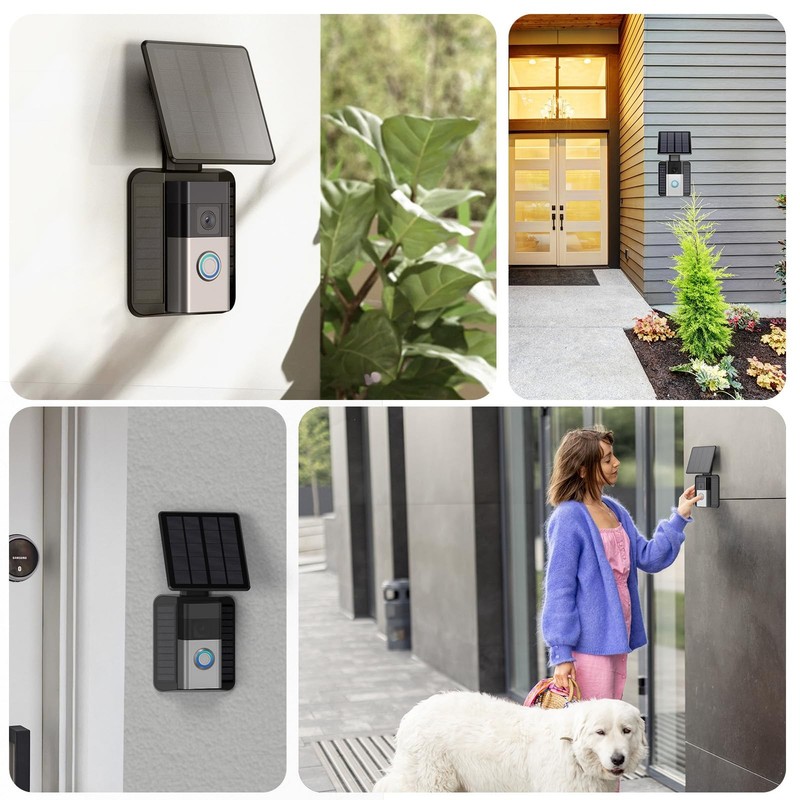 QIBOX Solar Charger Only Compatible with Battery Doorbell (USB-C Port) Black gallery