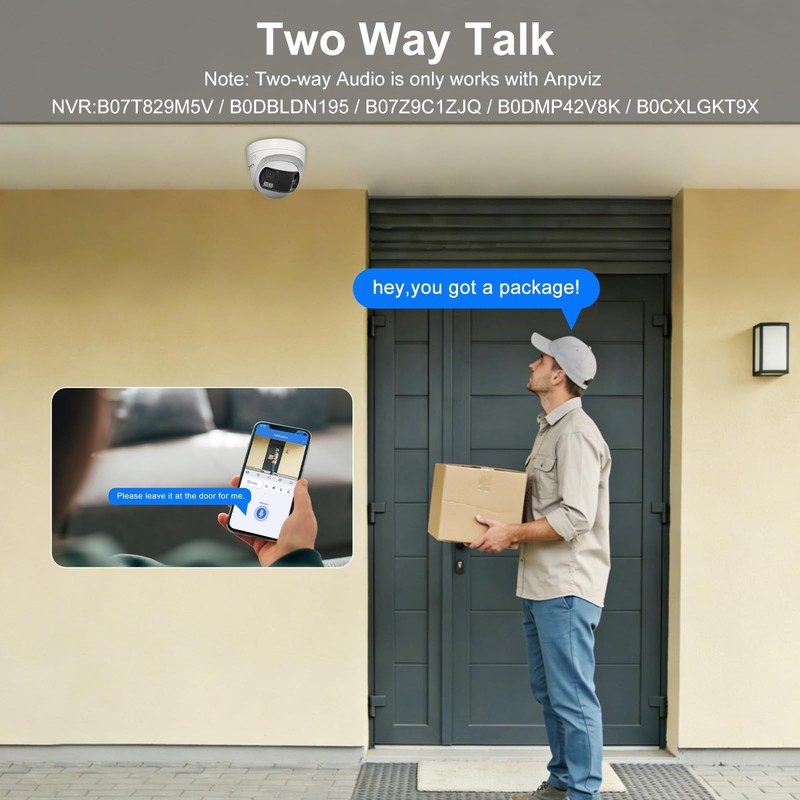 Anpviz 4k 8MP Wired Dual Lens PoE IP Camera, 180° Panoramic Security Camera gallery