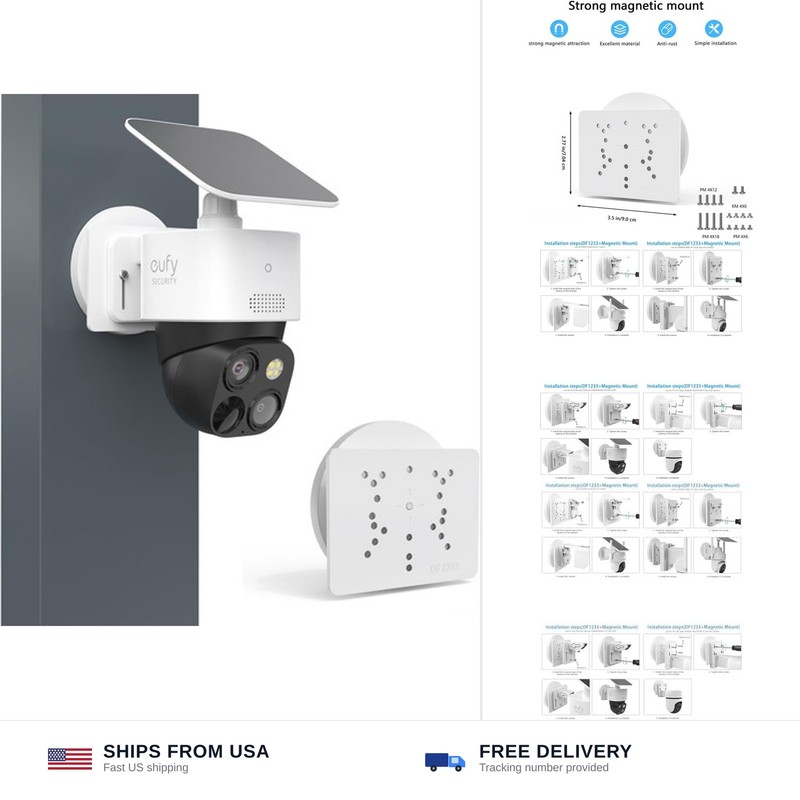 Magnetic Mount Compatible with eufy Security Solocam S340/E30/E42/4G LTE Cam …