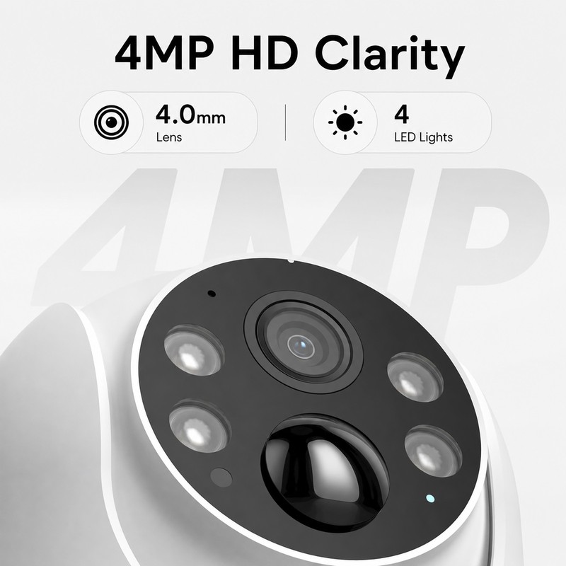 ARCCTV 1-4Pack 4MP WiFi6 Solar Security Cameras Wireless PTZ CCTV Night Vision gallery