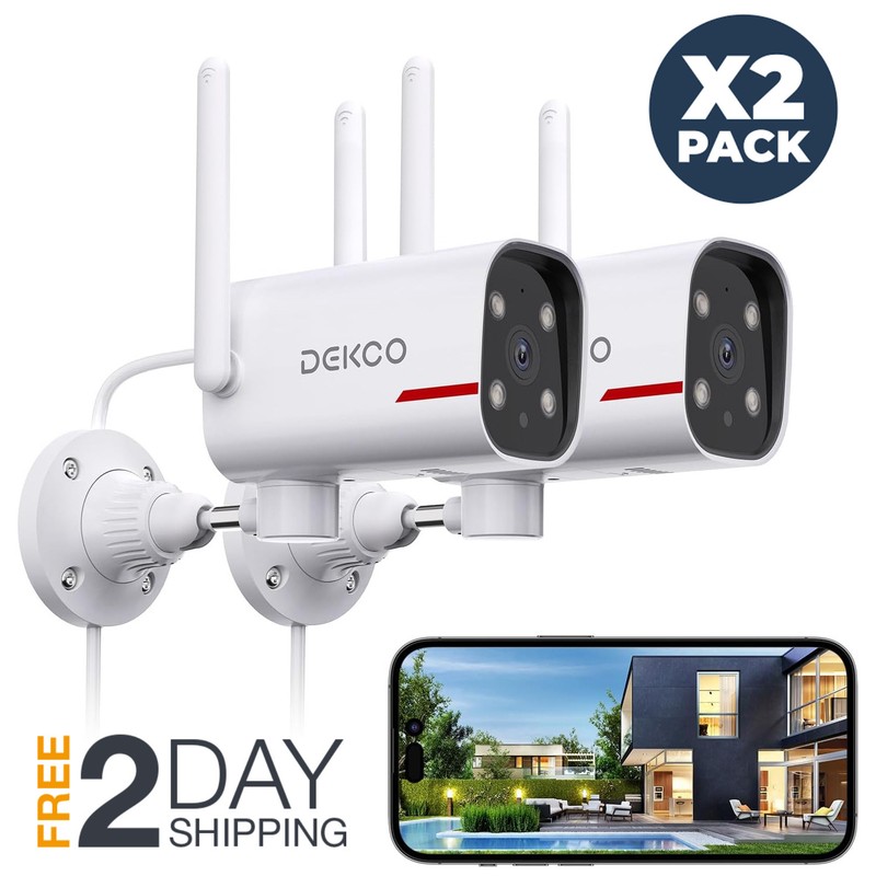 Sistema De 2 Camaras Seguridad Para Exterior Casa Con Audio Wifi 5G 1080P 24/7