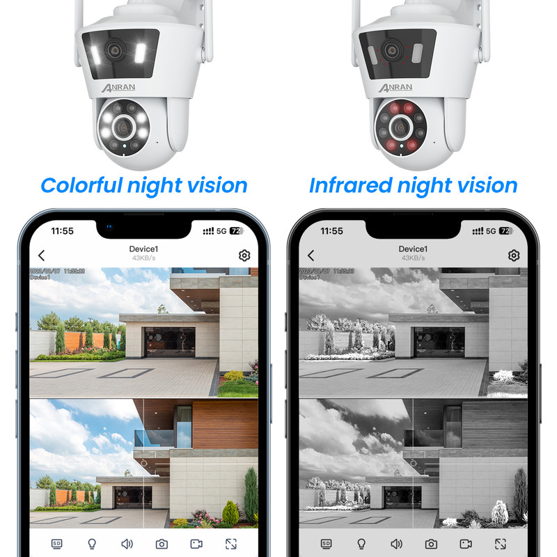 4MP Dual Lens WiFi IP Camera Wireless Outdoor CCTV PTZ Home Security Camera IP66 gallery