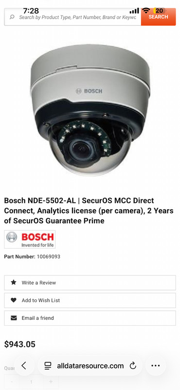 Bosch NDE-5503-AL FLEXIDOME IP 5000i IR 5MP HDR Outdoor Dome Camera