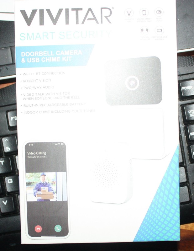 NIB Vivitar Security Video Doorbell & Chime Kit WIFI White DB201 NOC NEW SEALED gallery