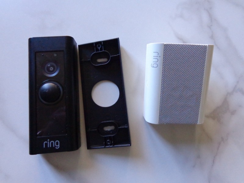 ring wired video doorbell camera – black – chime