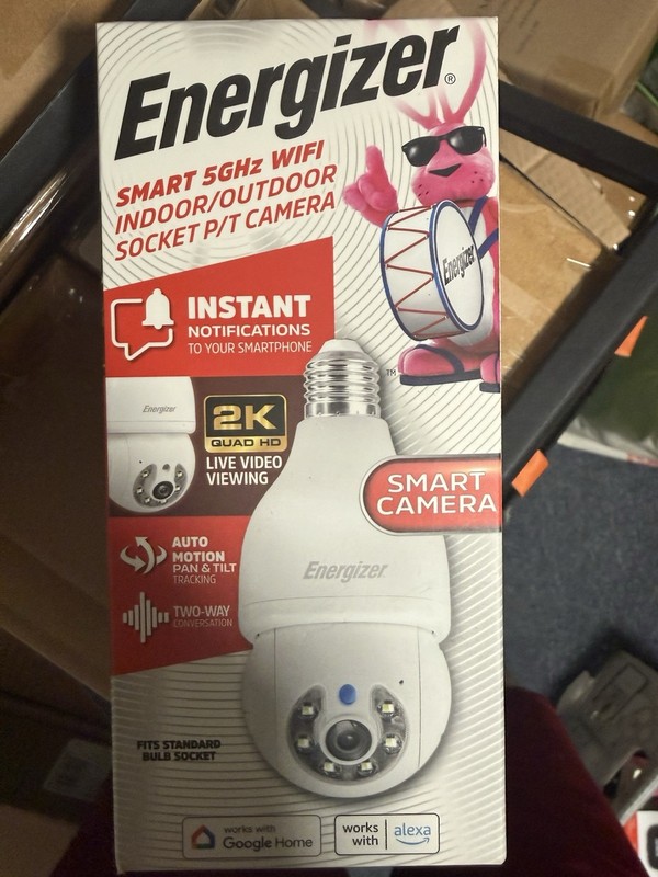 Energizer Smart WIFI Indoor/Outdoor Socket P/T Camera NEW