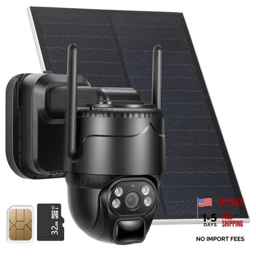 Cellular Solar Security Camera Wireless Outdoor, No WiFi Solar Powered 4G LTE