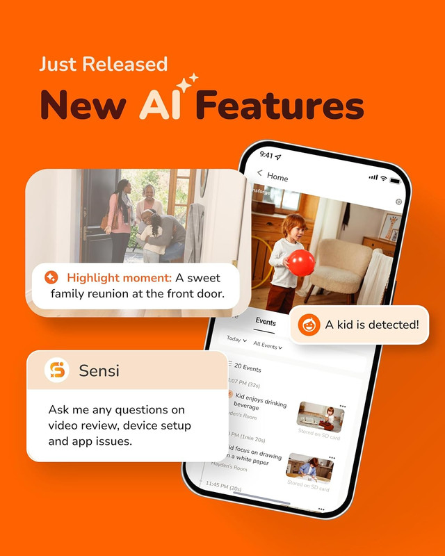 2.5K Pan-Tilt Security Camera, 360° Dual-Band Wifi Camera for Home, Free AI Huma gallery