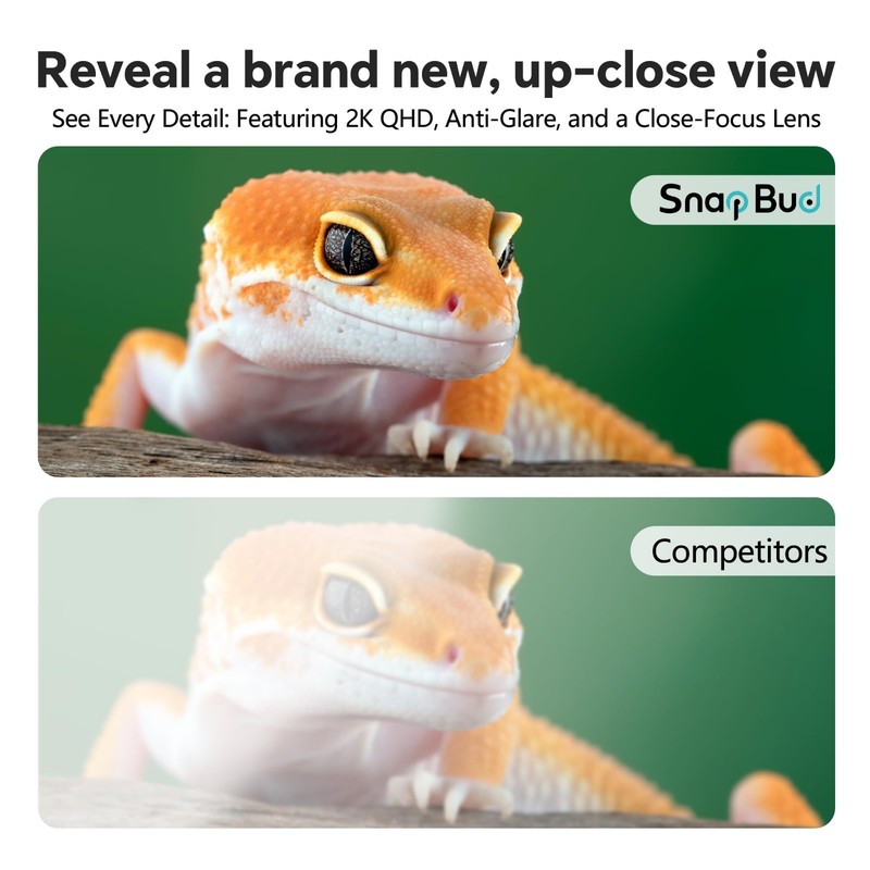 2K AI Reptile Aquarium Camera with Close-Focus Lens for Fish Tank & Terrarium gallery