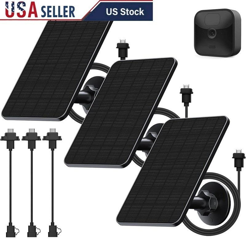 3 Pack 4W Solar Panel Blink Outdoor XT3 XT2 Cameras Waterproof Charging New