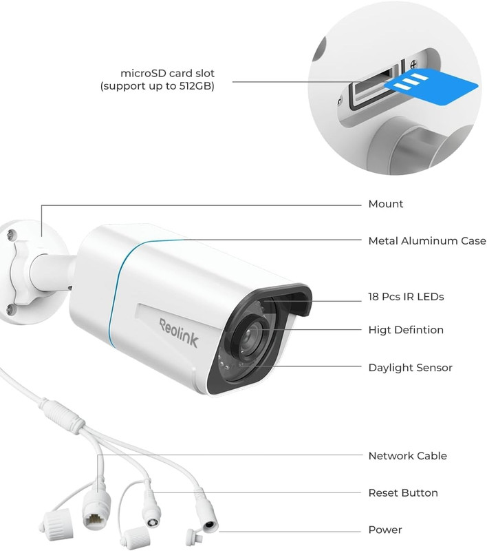 REOLINK 4K/8MP Wired Security Poe IP Camera, Human/Vehicle/Pet Detection, Time-L gallery