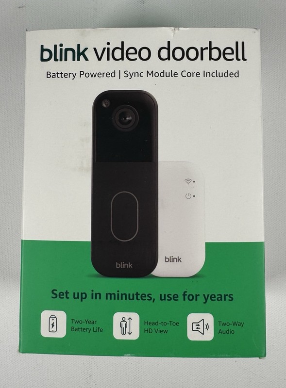 Blink Video Doorbell Battery 2nd Generation w/Sync Module Black – New