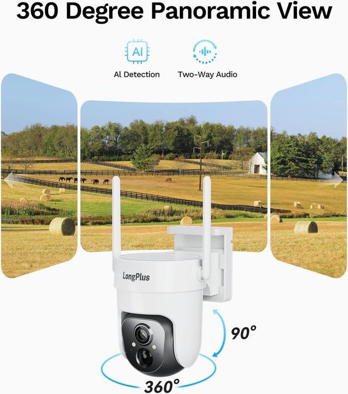 No Wifi Security Camera, 4G LTE Cellular Security Camera with SIM Card, 2K Solar gallery