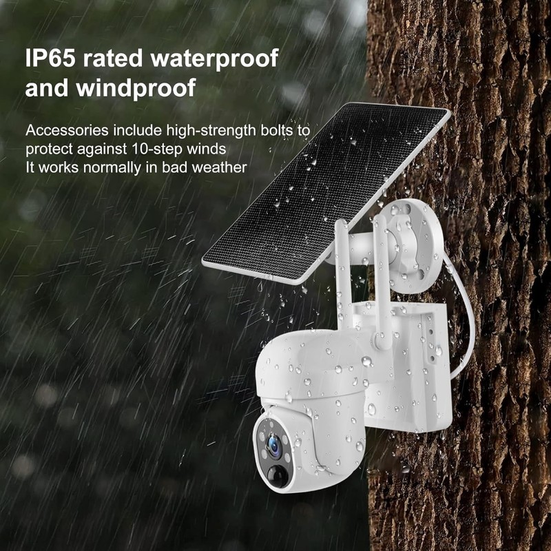 Solar-Powered 360° Live View Camera with 2K Color Night Vision & Alerts gallery