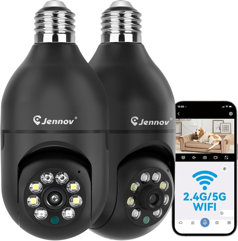 2K Wireless Light Bulb Security Camera - Indoor/Outdoor, Human Detection, 355° V gallery