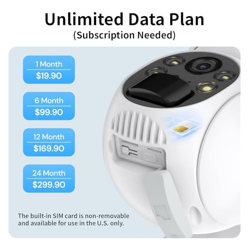 4G LTE Cellular Security Camera Wireless Outdoor, 2K 360° View, No Wi-Fi White gallery
