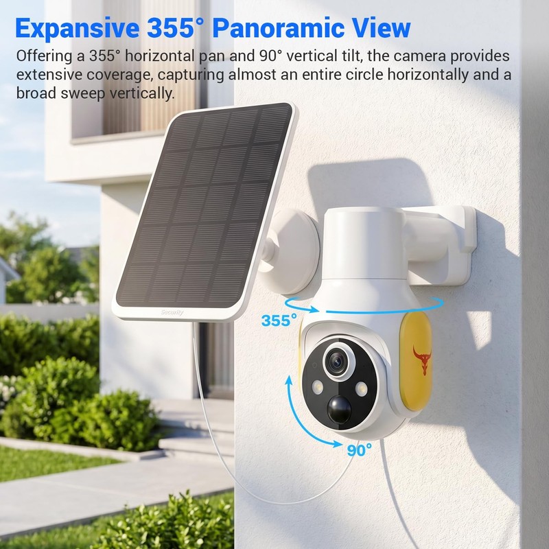 1080p Security Camera Wireless with Solar Panel, Smart AI Human Detection, 2-... gallery