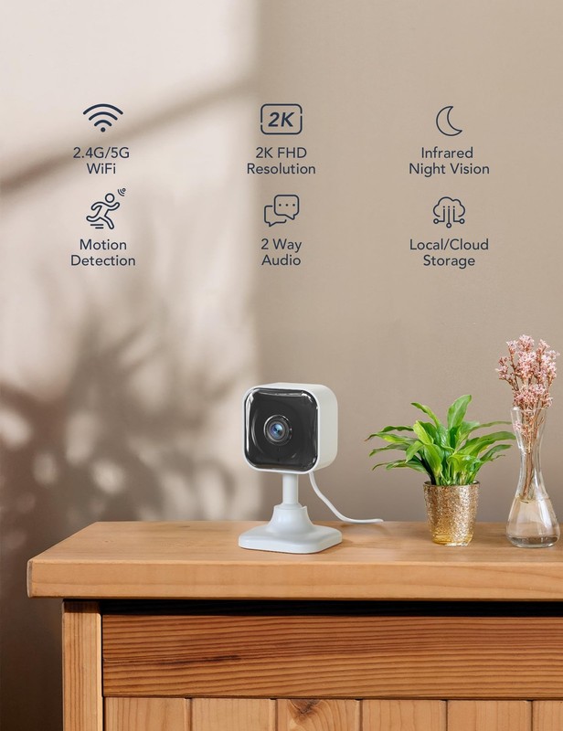 GNCC 2K Indoor Cameras for Home Security with Phone App, 2.4G/5G Mini Pet Cam... gallery