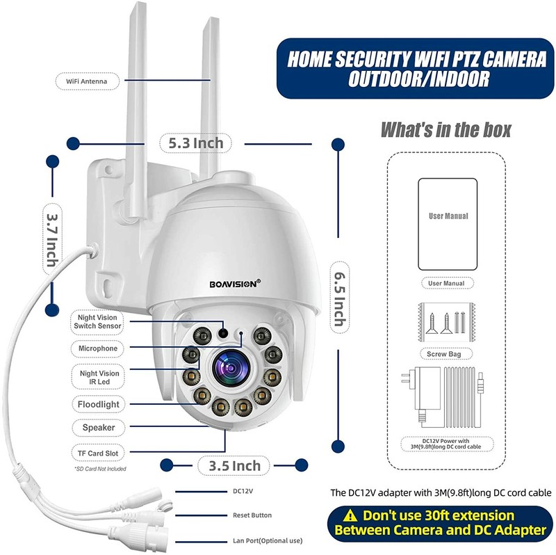 5MP Camhipro Wifi IP Camera Outdoor Auto-Tracking PTZ 4x Digital Zoom 2Way Audio gallery