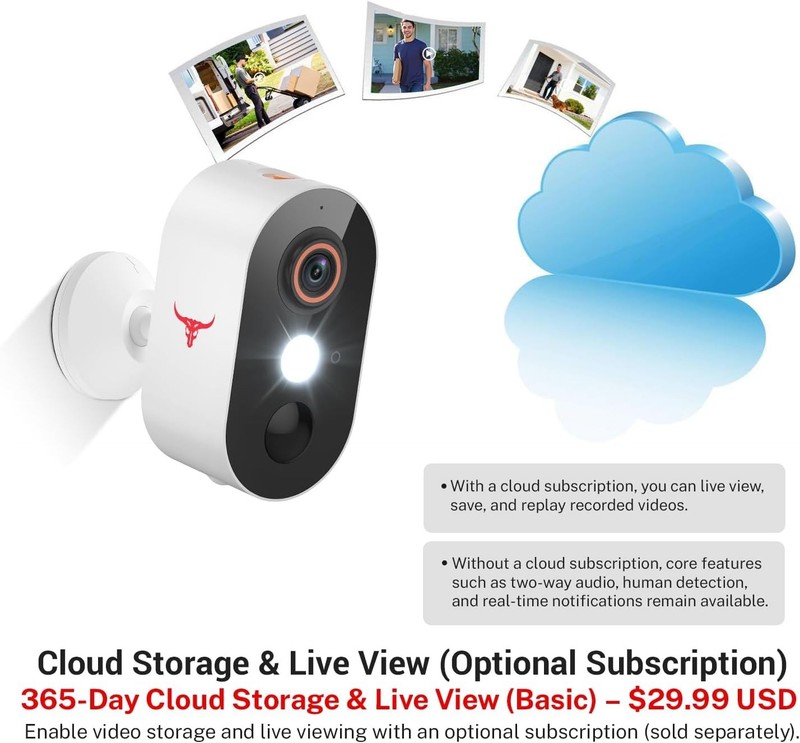 2 Pack Wireless Security Camera System Smart Night Vision Outdoor WiFi Cameras gallery