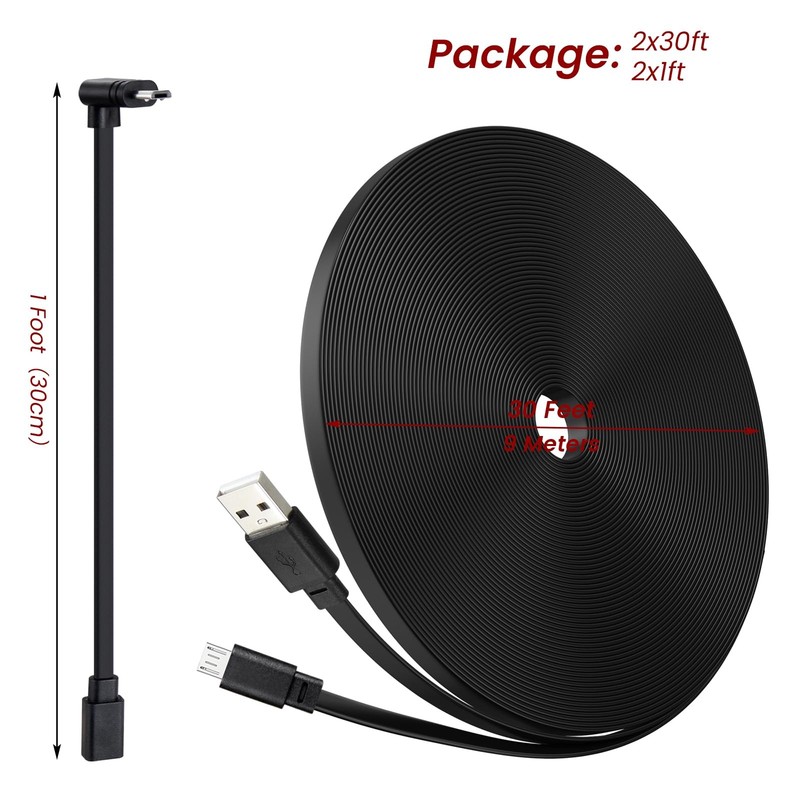 2-Pack 30ft Power Extension Cable Compatible with Wyze Cam v4,Wyze Cam Pan v3... gallery