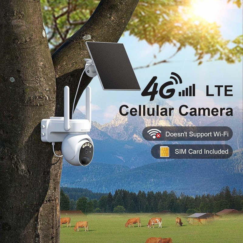 4G LTE Security Camera No Internet Needed, 360° PTZ Outdoor Camera, Solar Cam... gallery