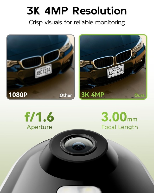 3K 4MP Security Cameras Outdoor Wireless, Solar Powered Cameras for Home Secu... gallery