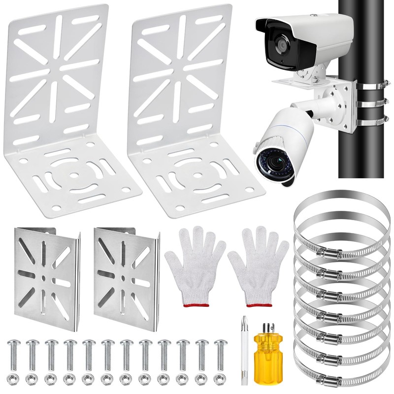 4 Pack CCTV Universal Installation Brackets, CCTV Monitoring Spherical Camera…