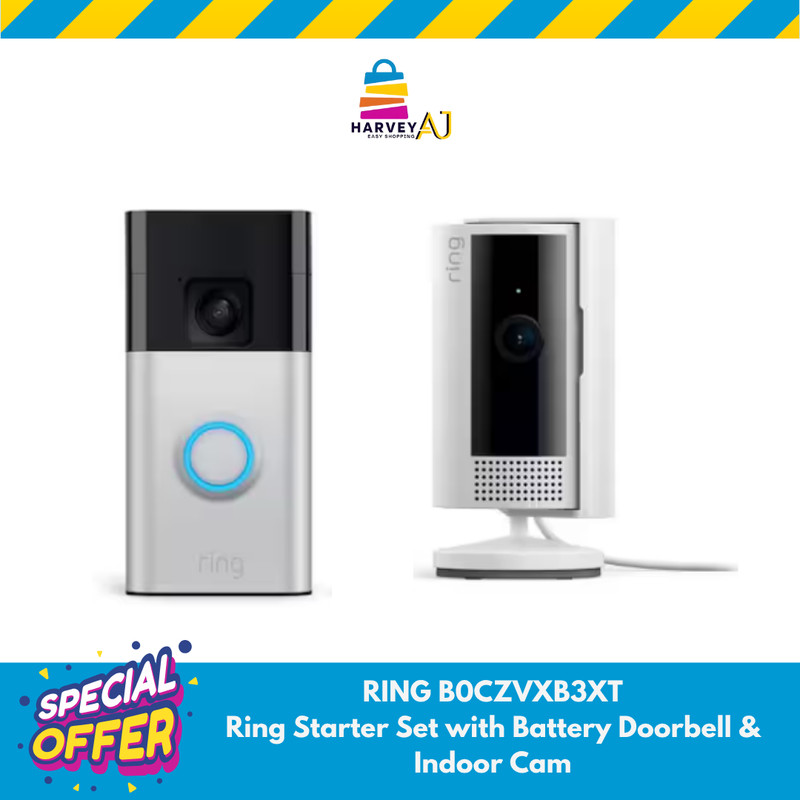 Ring B0CZVXB3XT Starter Set with Battery Doorbell and Indoor Cam gallery