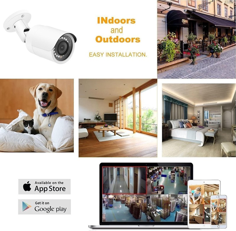 Real HD 4MP PoE IP Bullet Outdoor Camera, 2.8mm Wide Angle, H.265, IP66 White gallery