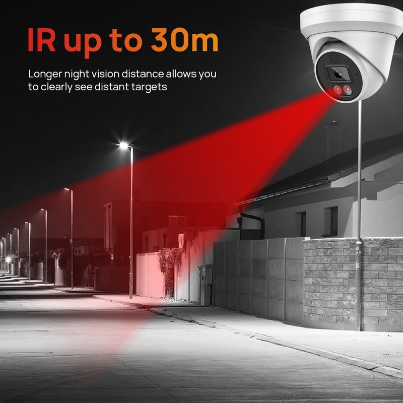 Vikylin 6MP Turret IP Security Camera MIC Speaker IR Indoor Outdoor CCTV IP67 US gallery