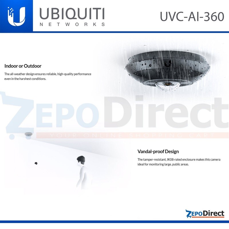 Ubiquiti Networks UniFi Protect AI 360 IPX4 PoE Security Camera UVC-AI-360 NEW gallery