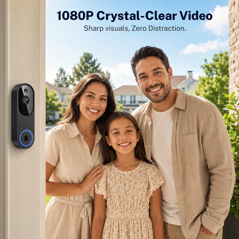 Video Doorbell Camera, Wireless Security Camera, 1080P, Battery Powered, AI Moti gallery