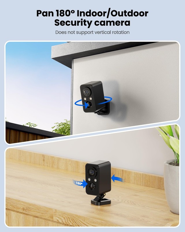 Security Cameras Wireless Outdoor Battery: 180° Horizontal Camera for Home Se... gallery