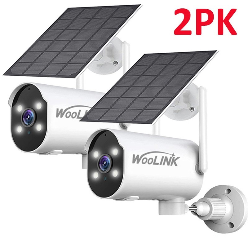 2Pcs Solar Camera 1080P 3MP WiFi Battery Security Camera Wireless Human Motion