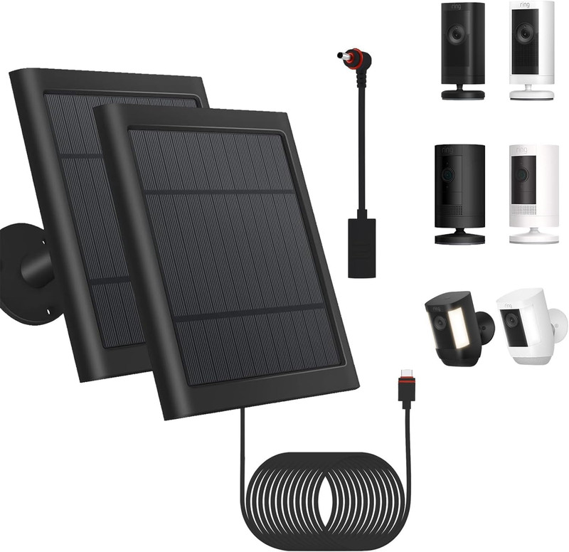 2 Pack - Solar Panel for Ring Security Camera Spotlight Cam Plus/Pro(Battery) St gallery