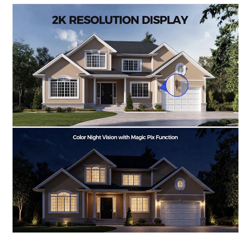 Alkivision Solar Security Cameras Wireless Outdoor - 2K Night Color Vision Camer gallery
