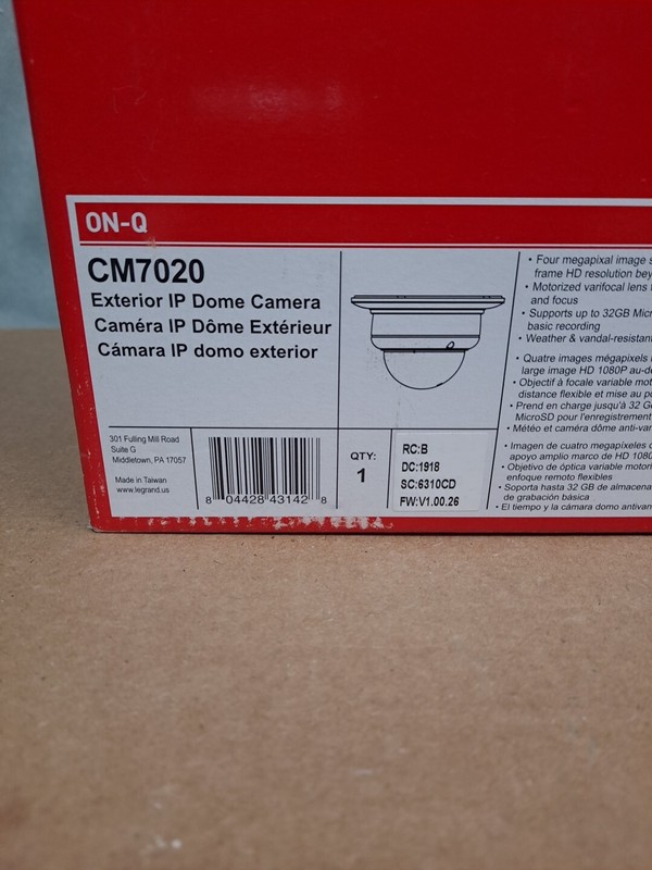White Dome Exterior IP Dome Camera CM7020 Legrand White NEW gallery