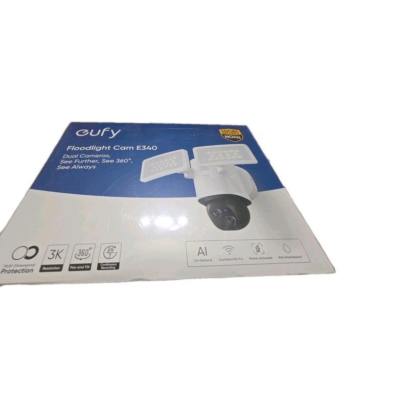 Eufy Floodlight Cam E340 Dual Cameras,see Further,see 360 See Always gallery