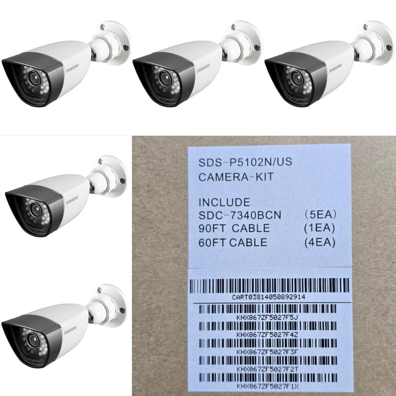 SAMSUNG SDC-7340BCN – 5 Camera & Cables Weather-Resistant Night Vision BRAND NEW